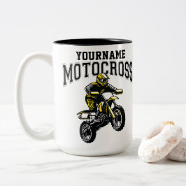 Personlig Motocross Dirt Bike Rider Tävla Två-Tonad Mugg
