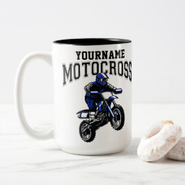 Personlig Motocross Dirt Bike Rider Tävla Två-Tonad Mugg
