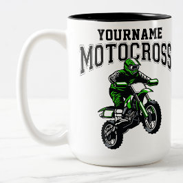 Personlig Motocross Dirt Bike Rider Tävla Två-Tonad Mugg