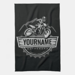 Personlig Motocross Rider Dirt Bike Backe Tävla Kökshandduk