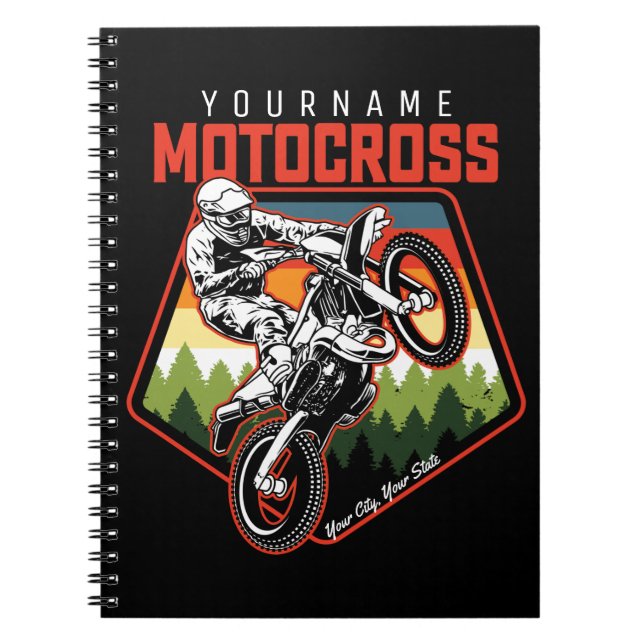 Personlig Motocross Tävla Dirt Bike Trail Ride Anteckningsbok (Framsidan)