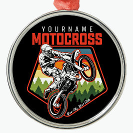 Personlig Motocross Tävla Dirt Bike Trail Ride Julgransprydnad Metall