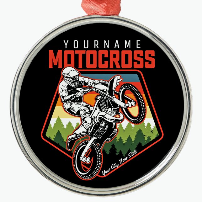 Personlig Motocross Tävla Dirt Bike Trail Ride Julgransprydnad Metall (Skapare uppladdad)