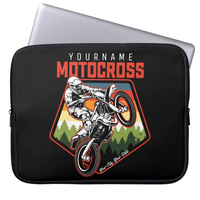Personlig Motocross Tävla Dirt Bike Trail Ride Laptop Fodral (Framsidan)