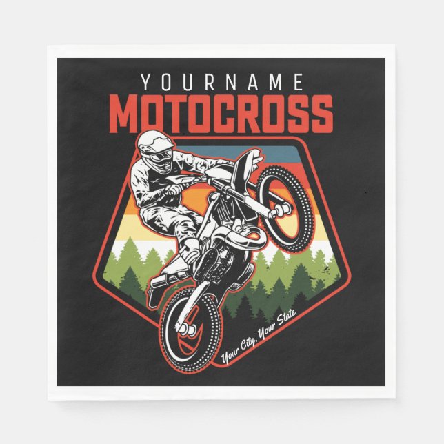 Personlig Motocross Tävla Dirt Bike Trail Ride Pappersservett (Framsidan)