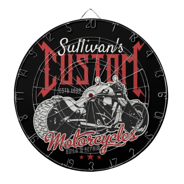 Personlig Motorcycle Big Bad Bike Biker Garage  Darttavla (Framsidan)