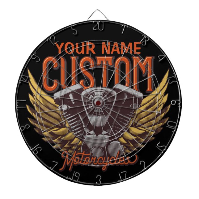  Personlig Motorcycle Eagle Vingar Biker Garage  Darttavla (Framsidan)