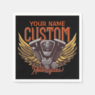 Personlig Motorcycle Eagle Vingar Biker Garage Pappersservett