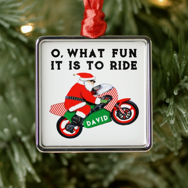 Personlig Motorcyclist Keepsaké metall ornament (Träd)