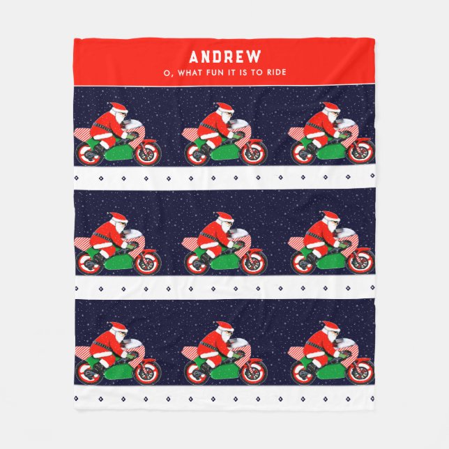 Personlig motorcykel Biker Holiday Present Flykt  Fleecefilt (Framsidan)