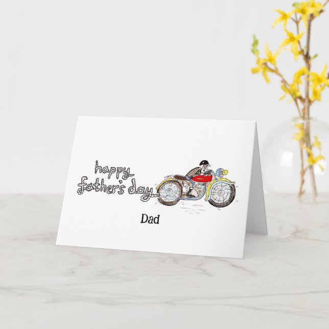 Personlig motorcykel fadersdag kort (Gul blomma)