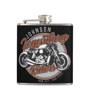 Personlig motorcykel Legendarisk förare Biker NAMN Fickplunta