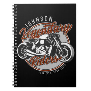 Personlig Motorcykel Legendary Rider Biker NAMN Anteckningsbok
