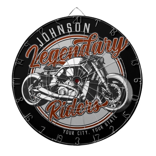 Personlig Motorcykel Legendary Rider Biker NAMN Darttavla (Framsidan)