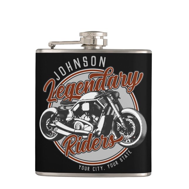 Personlig Motorcykel Legendary Rider Biker NAMN Fickplunta (Framsidan)