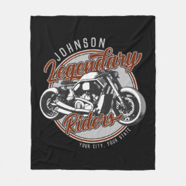 Personlig Motorcykel Legendary Rider Biker NAMN Fleecefilt