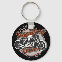 Personlig Motorcykel Legendary Rider Biker NAMN Nyckelring