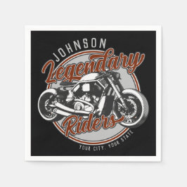 Personlig Motorcykel Legendary Rider Biker NAMN Pappersservett