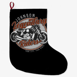 Personlig Motorcykel Legendary Rider Biker NAMN Stor Julstrumpa