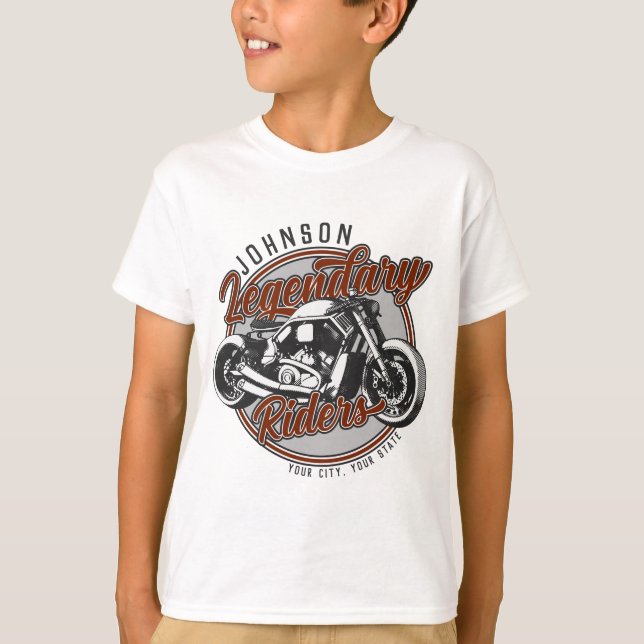 Personlig Motorcykel Legendary Rider Biker NAMN T Shirt (Framsida)