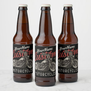 Personlig Motorcykel Rebel Cruiser Biker Garage Ölflaska Etikett