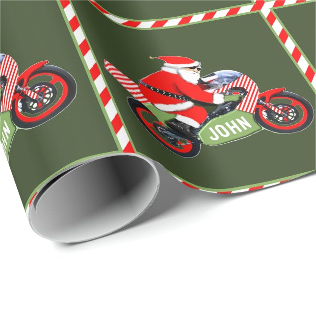 Personlig motorcykelpresent för högtider presentpapper (Rullad Hörn)