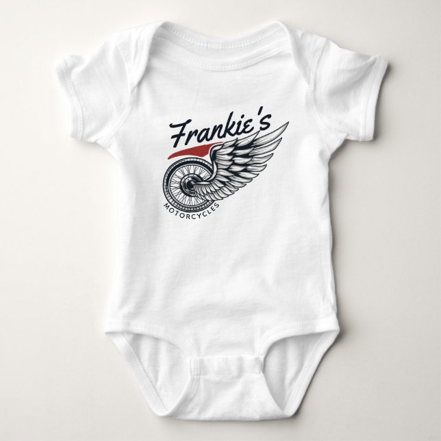 Personlig Motorcyklar som flyger Däck Biker Shop T Shirt (Framsida)