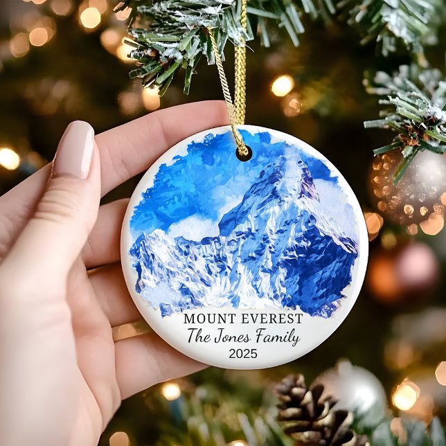 Personlig Mount Everest Ornament, Nepal Gift Julgransprydnad Keramik (Skapare uppladdad)