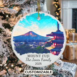 Personlig Mount Fuji Ornament, Japan Gift Julgransprydnad Keramik