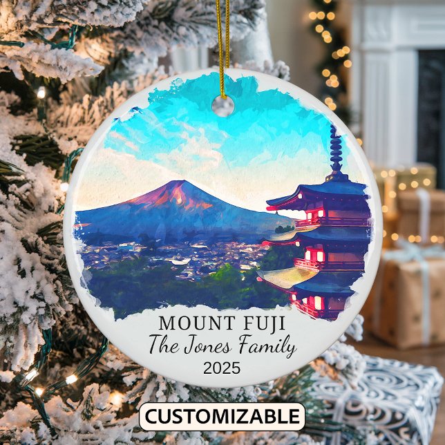 Personlig Mount Fuji Ornament, Japan Gift Julgransprydnad Keramik (Skapare uppladdad)