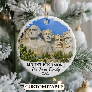 Personlig Mount Rushmore-utsmyckning, South Dakota Julgransprydnad Keramik