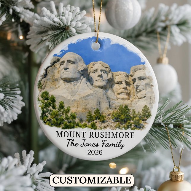 Personlig Mount Rushmore-utsmyckning, South Dakota Julgransprydnad Keramik (Skapare uppladdad)