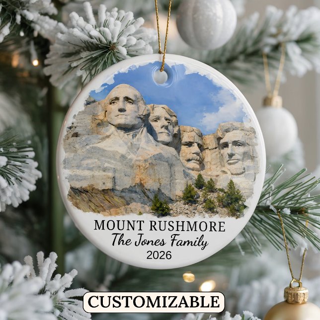 Personlig Mount Rushmore-utsmyckning, South Dakota Julgransprydnad Keramik (Skapare uppladdad)