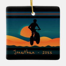 Personlig Mountain Bike Sunset-jul Julgransprydnad Keramik
