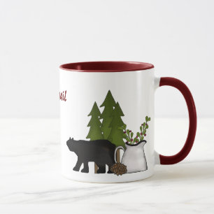 Personlig Mountain Moose och Bear Mugg