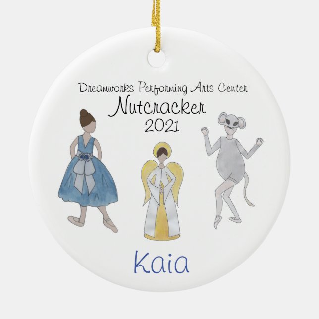 Personlig Mouse/Angel/Party Girl Julgransprydnad Keramik (Baksidan)