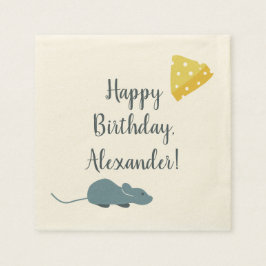 Personlig Mouse och Cheese Illustrated Pappersservett