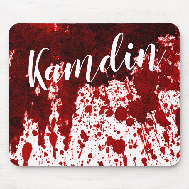 Personlig Mouse Pad Blood Splatter Vampire Goth Musmatta (Framsidan)