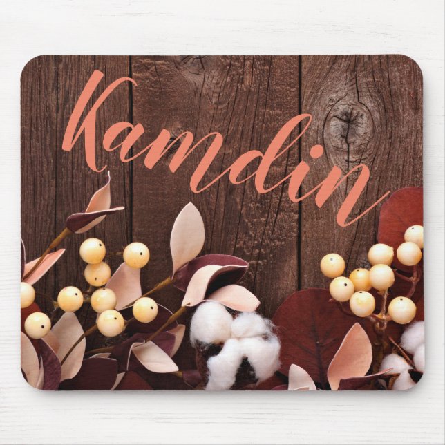 Personlig Mouse Pad Cotton Gren på Mörk Wood Musmatta (Framsidan)
