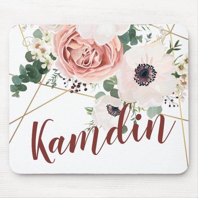Personlig Mouse Pad Geometric Garden Ro Anemo Musmatta (Framsidan)