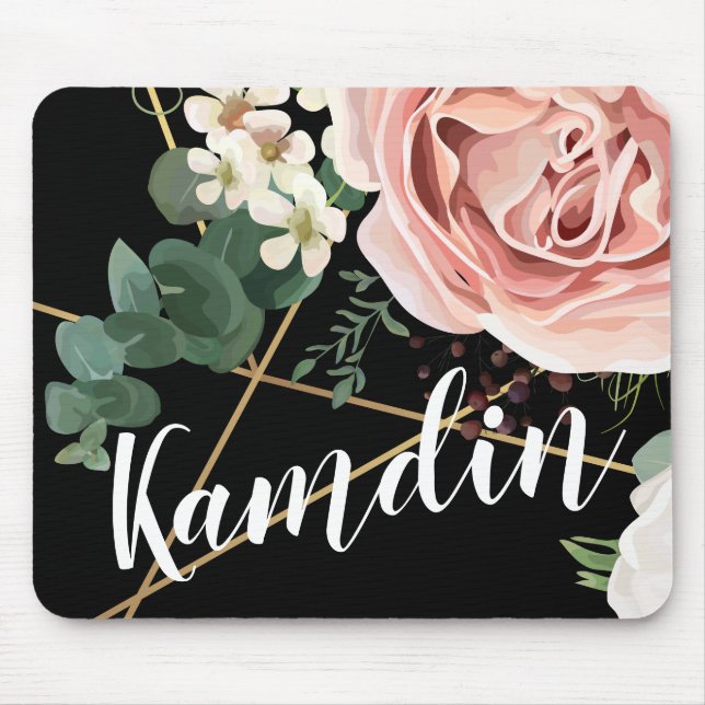 Personlig Mouse Pad Geometric Garden Ro Black Musmatta (Framsidan)