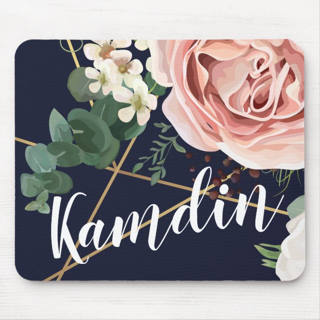 Personlig Mouse Pad Geometric Garden Ro marin Musmatta (Framsidan)
