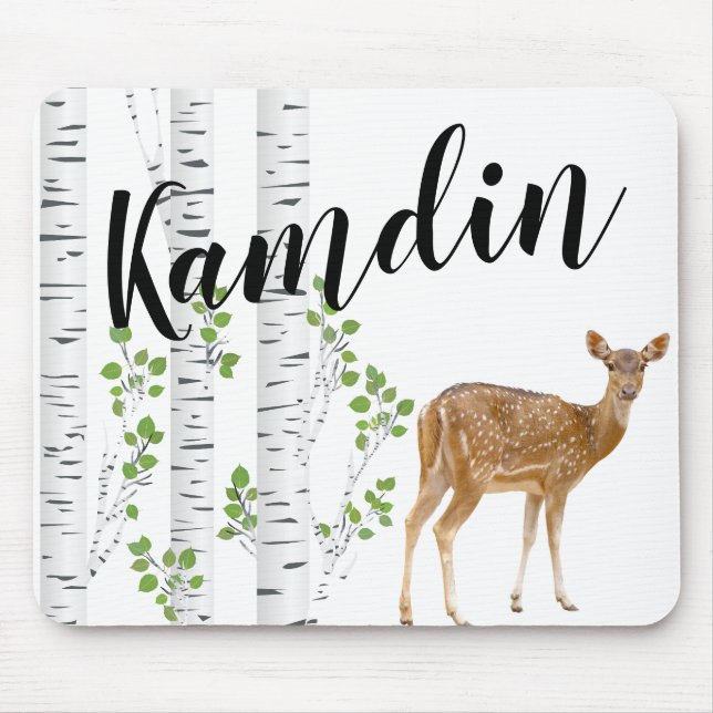 Personlig Mouse Pad Hjort Doe Buck Forest Woodla Musmatta (Framsidan)