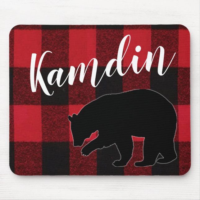 Personlig Mouse Pad Red Buffalo Play Bear Blac Musmatta (Framsidan)