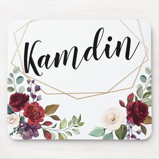 Personlig Mouse Pad Vit ros Guld Geom Musmatta (Framsidan)