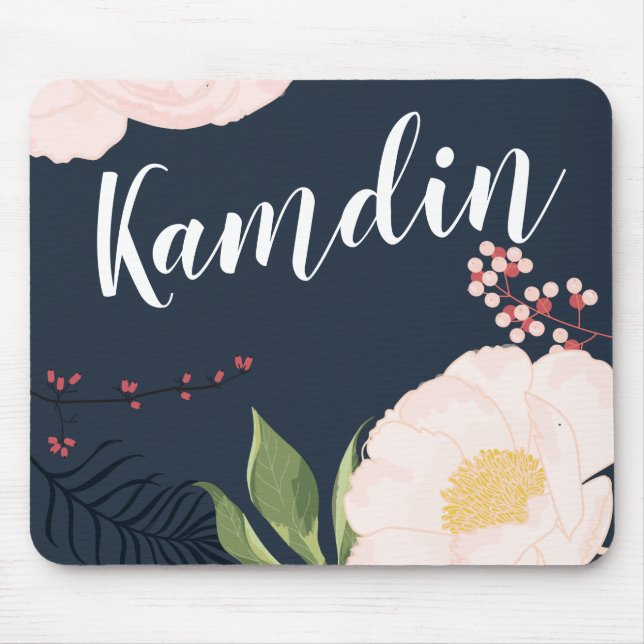 Personlig Mouse Pad White Blommigt Flowers på Dar Musmatta (Framsidan)