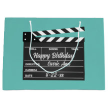 Personlig Movie Clapboard Aqua Large Gift Bag
