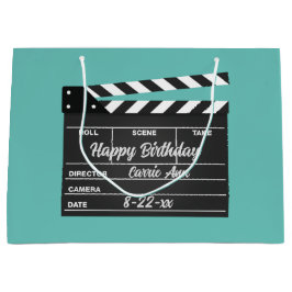 Personlig Movie Clapboard Aqua Large Gift Bag
