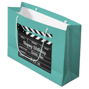 Personlig Movie Clapboard Aqua Large Gift Bag