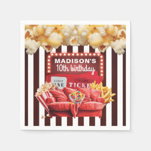 Personlig Movie Night Cinema Birthday Pappersservett